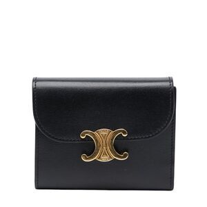 Celine Triomphe Black Leather Women's Celine